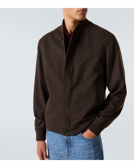 Zegna Brown Elements Cashmere Jacket for men