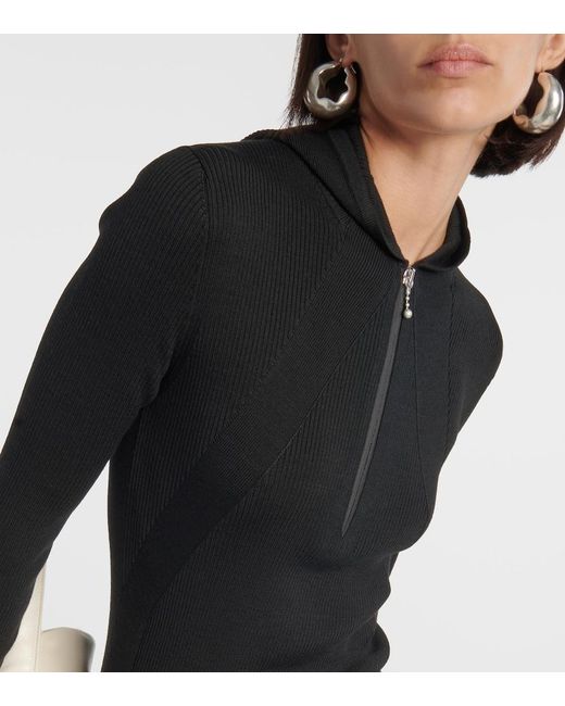 Jil Sander Black Wool-Blend Midi Dress