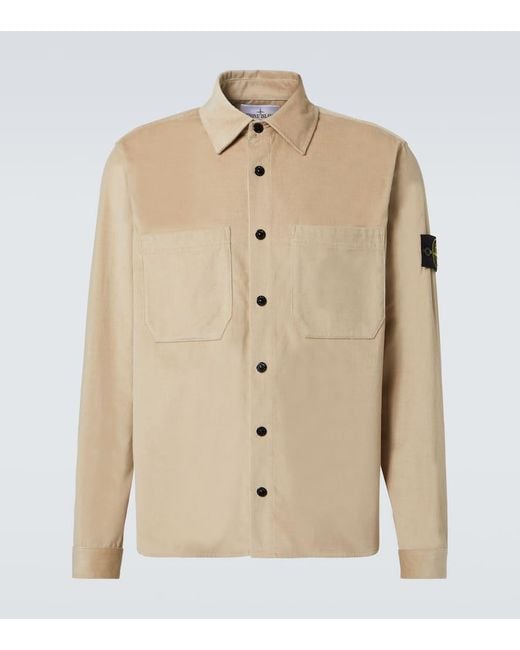 Stone Island Hemd Compass Aus Baumwoll-Cord in Natural für Herren