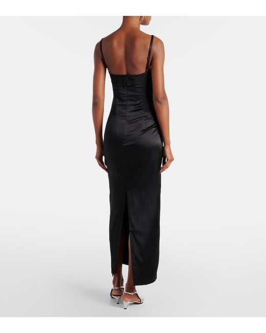 Sir Black Sonora Evening Silk-Blend Satin Midi Dress
