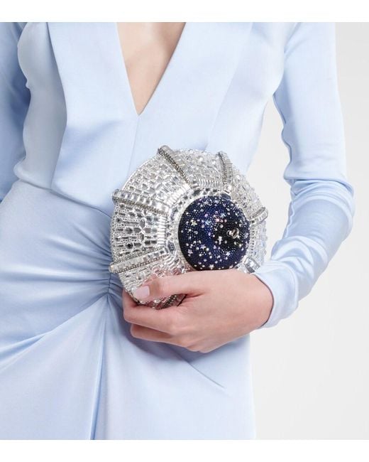 Judith Leiber White Ufo Crystal-Embellished Clutch