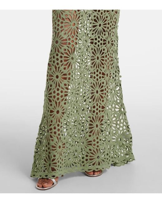 Norma Kamali Green Obie Cotton-Blend Gown
