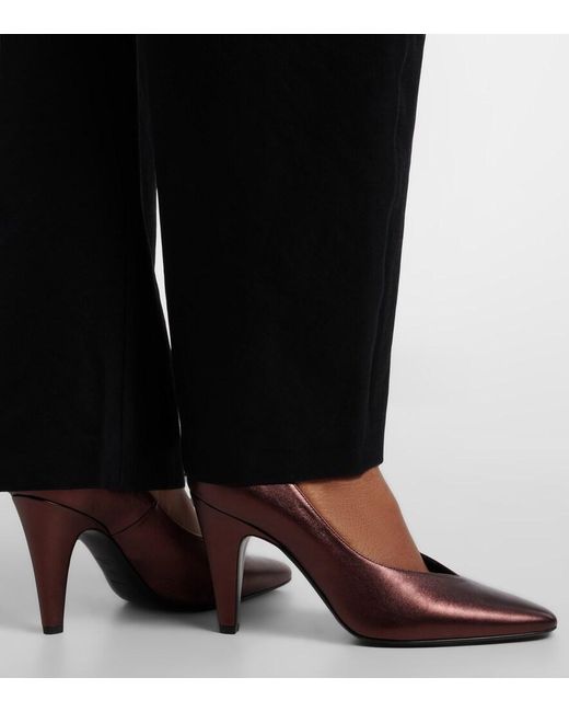 Alaïa Brown Metallic Leather Pumps