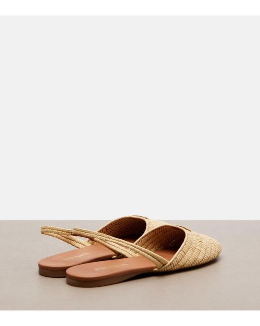 Prada Natural Crochet Slingback Flats