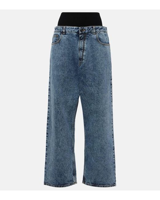 Alaïa Blue Knit Band Straight Jeans