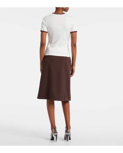 Courreges White T-Shirt Signature Aus Baumwolle