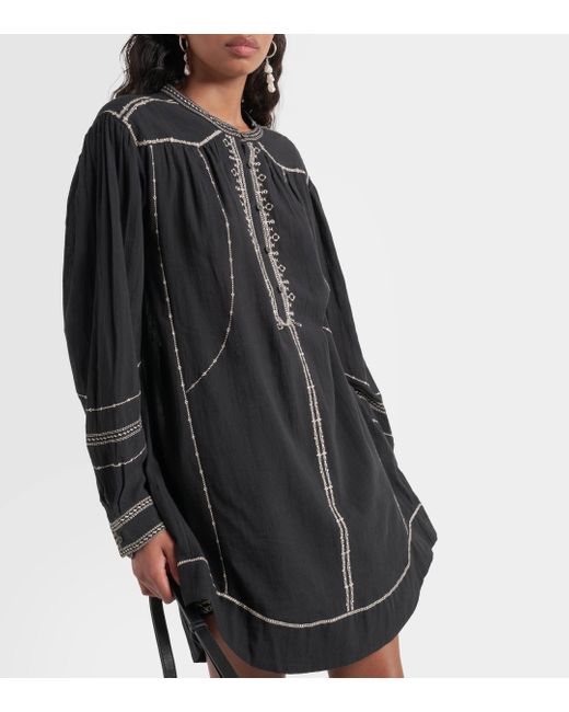 Robe Pradel brodee en coton Isabel Marant en coloris Black