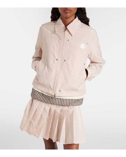 Moncler Natural Gingham Cotton-Blend Jacket