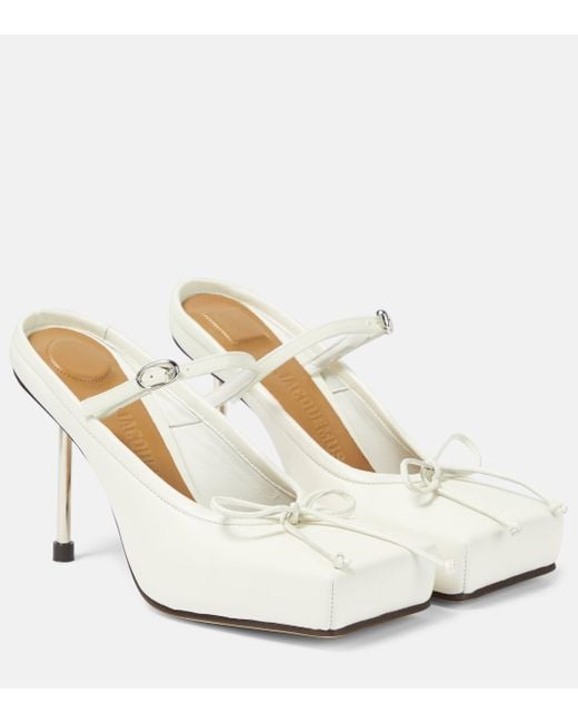 Jacquemus White Les Chaussures Ballet Leather Mules