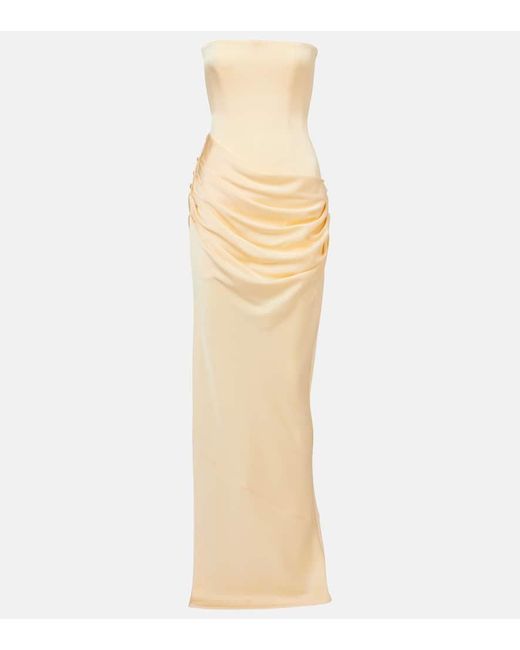 Alex Perry Natural Maxikleid Aus Satin