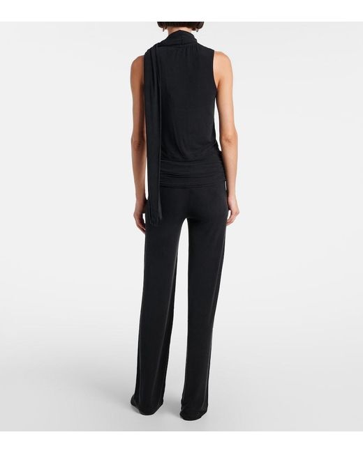 AYA MUSE Black Draped Top