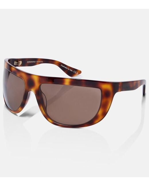 Khaite Brown X Oliver Peoples 1974C Flat-Top Sunglasses