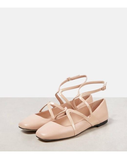 Jimmy Choo Pink Astoria Leather Ballet Flats
