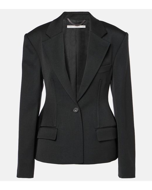 Stella McCartney Black Single-Breasted Wool Blazer
