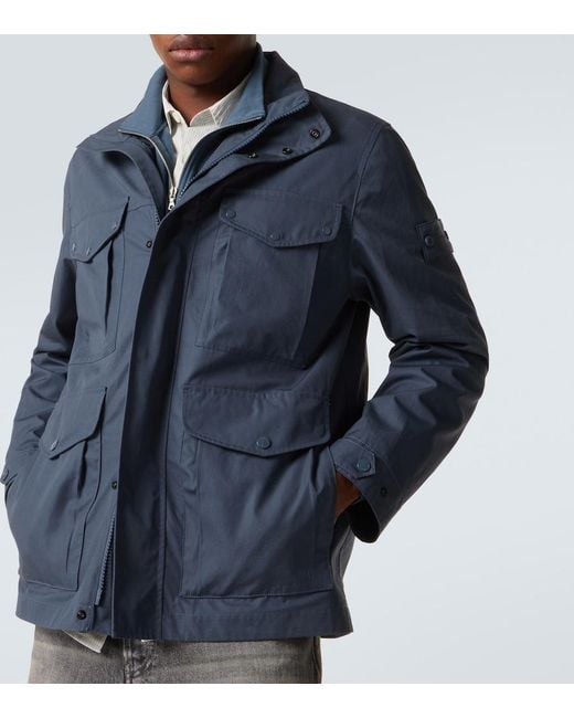 Stone Island Blue Compass Cotton Canvas Field Jacket for men