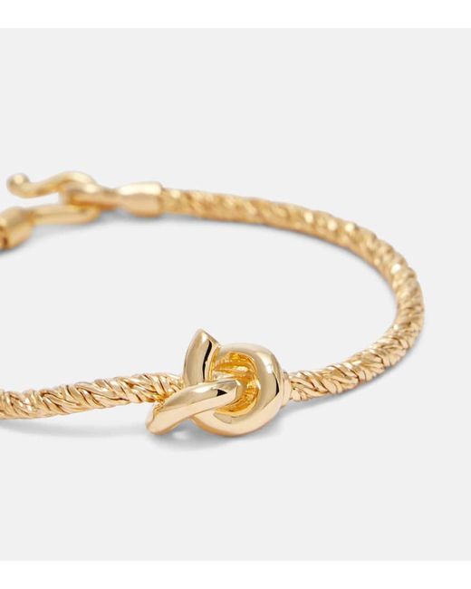 Pulsera Knot De Plata De Ley Banada En Oro Bottega Veneta de color Metallic