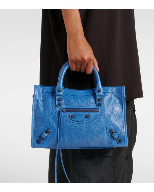 Balenciaga Blue Le City Small Leather Tote Bag