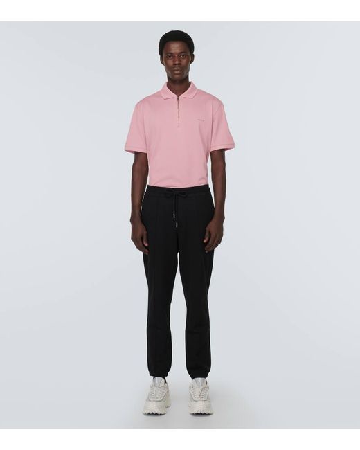 Moncler Pink Cotton Polo Shirt for men