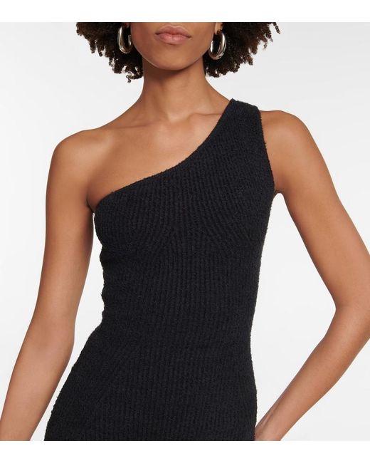 Wardrobe NYC Black Ribbed Cotton-Blend Minidress