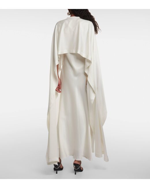 Jonathan Simkhai White Bridal Amory Caped Gown