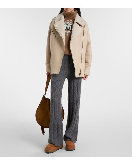 Bogner Brown Chamonix Shearling-Trimmed Suede Ankle Boots