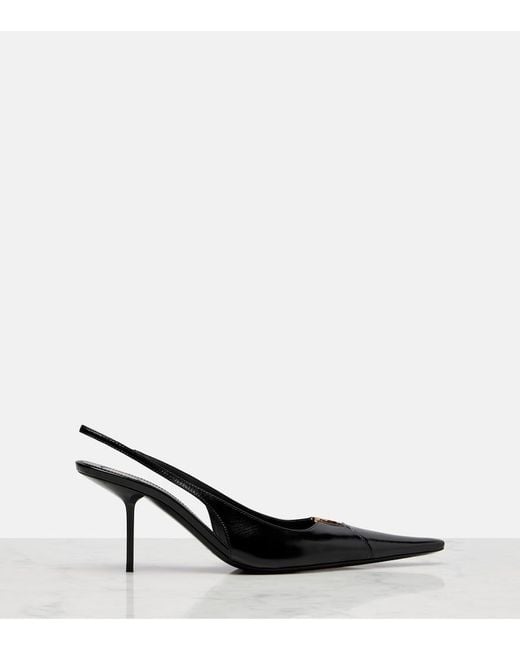 Saint Laurent Black Babylone Breteuil 75 Slingback Pumps