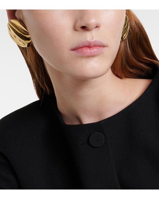 Chloé White Pleats Clip-On Earrings