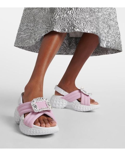 Roger Vivier Pink Viv' Run Light Sandals