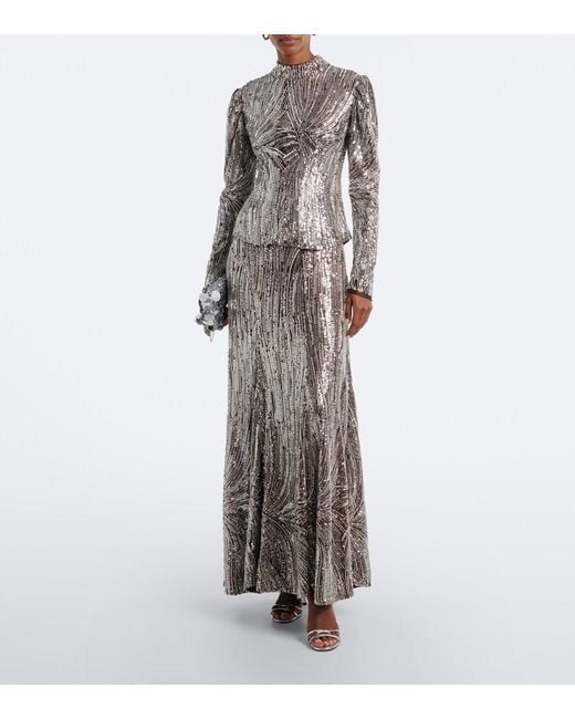 Top A Sequins Rabanne en coloris Gray