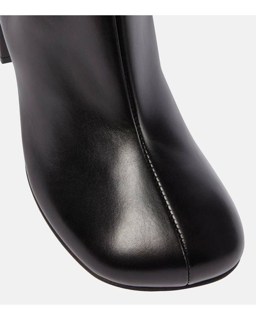 Dries Van Noten Black Leather Ankle Boots