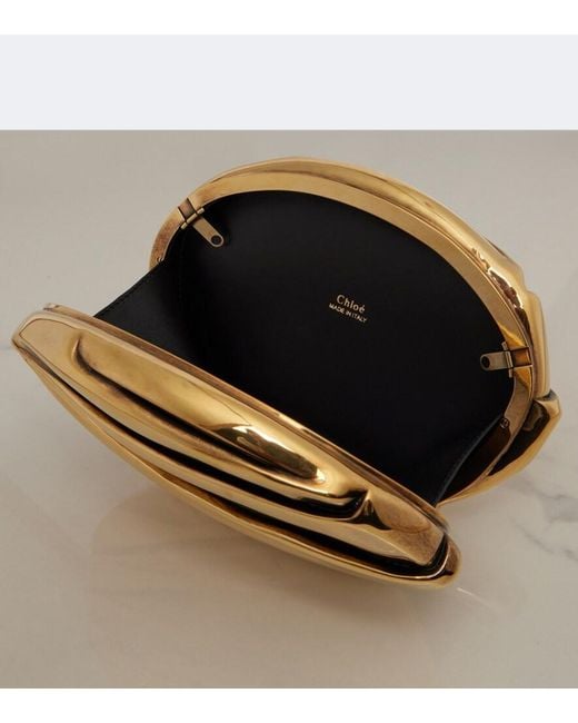 Chloé Metallic Plisse Mini Copper And Brass Shoulder Bag