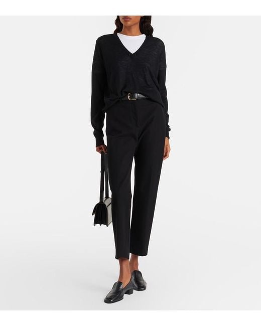 Joseph Black Coleman High-Rise Gabardine Pants