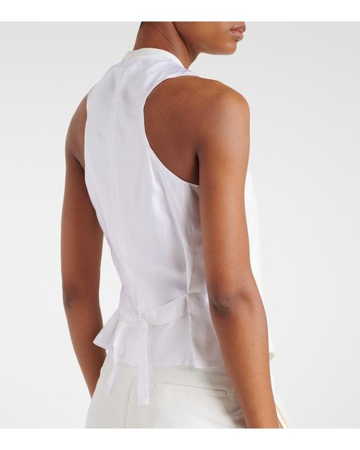 Victoria Beckham White Tie-Detail Vest