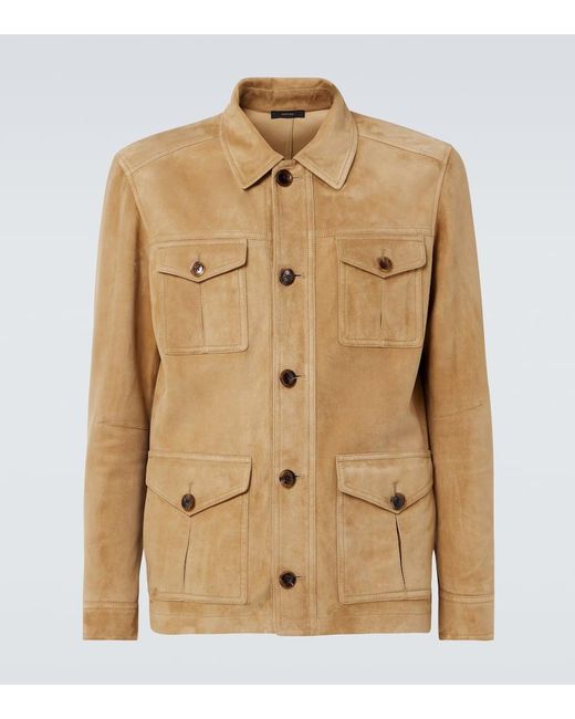 Tom Ford Feldjacke Aus Veloursleder in Natural für Herren