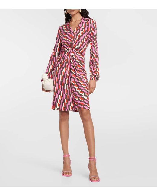 Diane von Furstenberg Red Bedrucktes Minikleid