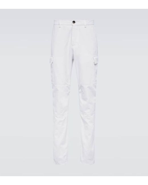 Brunello Cucinelli Cotton Gabardine Cargo Pants in White for Men