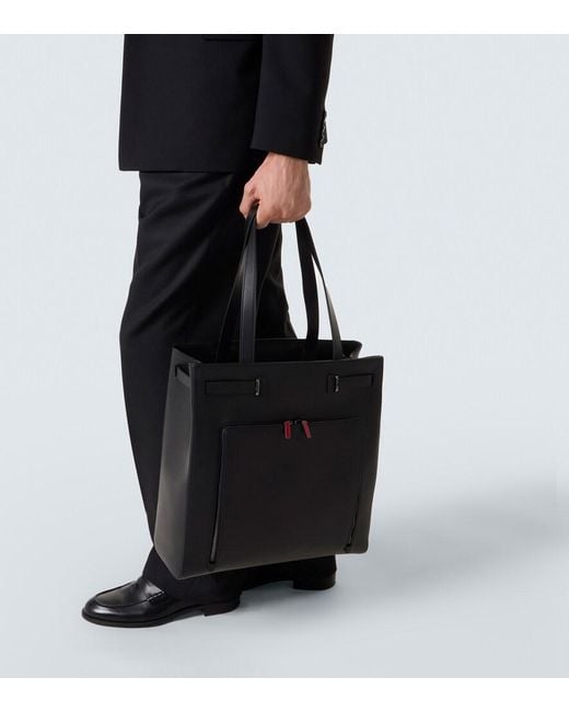 Christian Louboutin Black Kypipouch Leather Tote Bag for men
