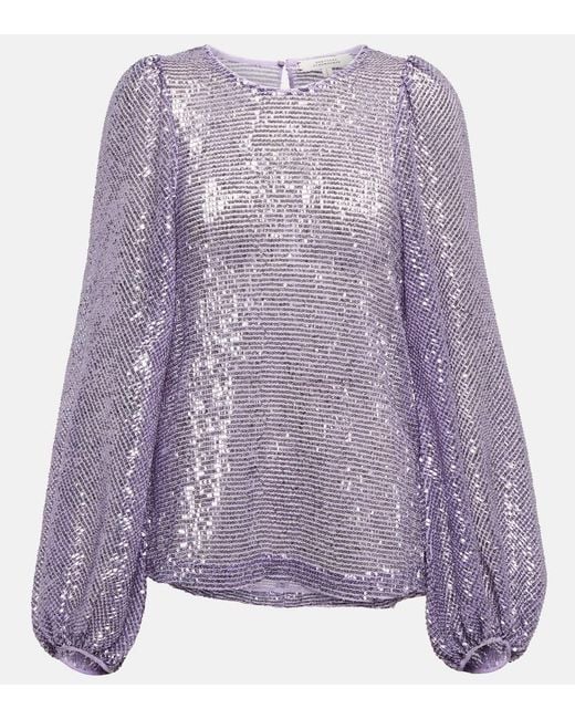 Dorothee Schumacher Purple Sparkling Moment Sequined Blouse