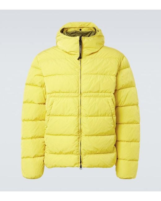 C P Company Yellow Hooded Down Jacket for men