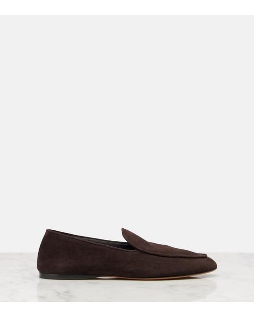 The Row Brown Awar Suede Loafers