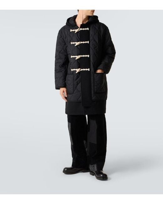 Comme des Garçons Black Quilted Wool Duffel Coat for men