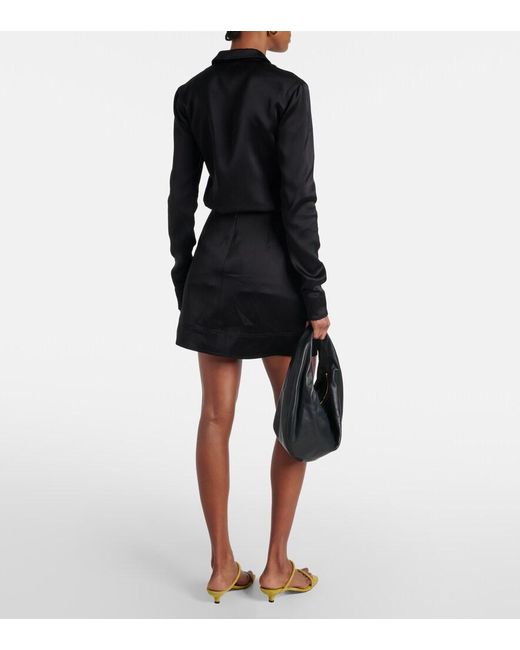 Totême  Black Satin Miniskirt