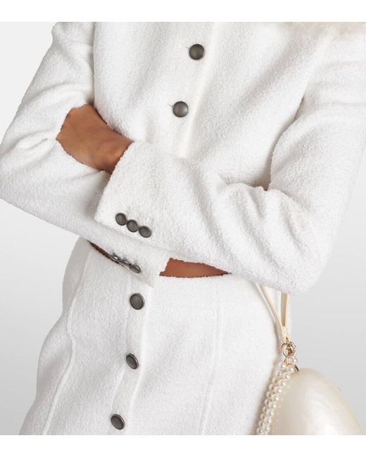 Giacca cropped in tweed a quadri di Alessandra Rich in White