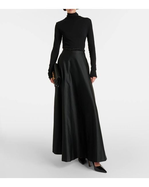 Max Mara Black Brasile Embellished Maxi Skirt
