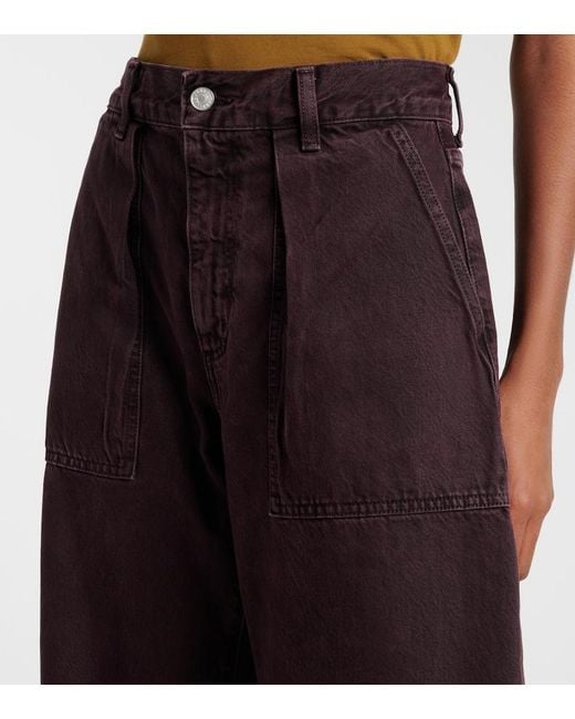 Agolde Blue Sefton High-Rise Barrel-Leg Jeans