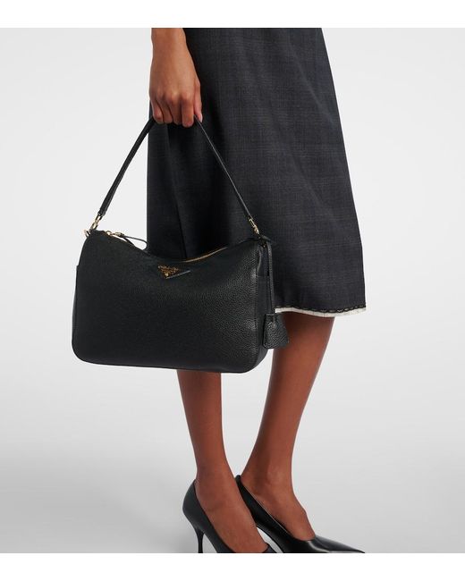 Prada Black Medium Leather Shoulder Bag