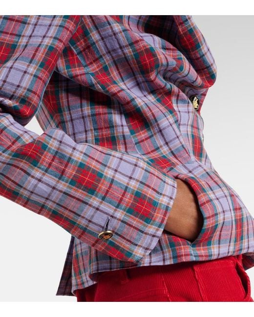 Vivienne Westwood Purple Tartan Linen Blazer