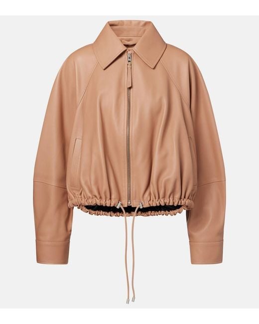 Loewe Brown Balloon Leather Jacket