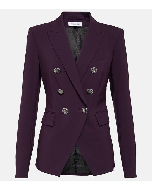 Veronica Beard Purple Miller Dickey Wool-blend Blazer