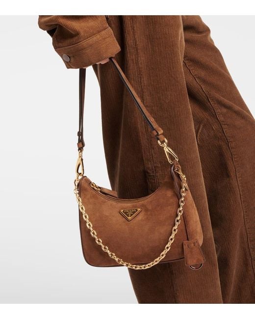 Prada Brown Schultertasche Re-Edition Mini